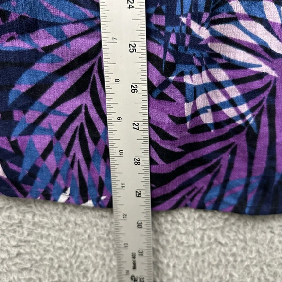 NWT Catherines Short Sleeve V Neck Tasseled Blouse Shirt 100% Cotton Palms 0X‎ - Picture 9 of 9